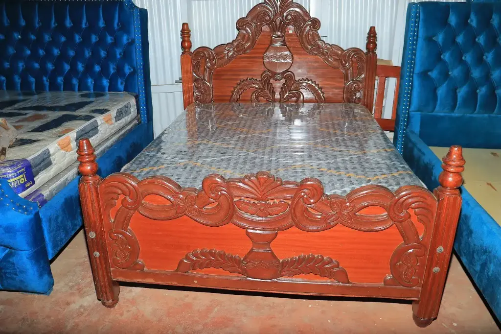 King size wooden bed