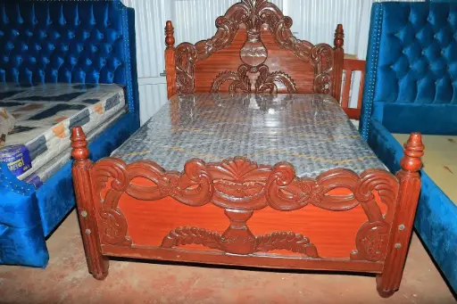 King size wooden bed